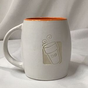 Dunkin Donuts 2012 Engraved 14 oz Orange and White Coffee Mug